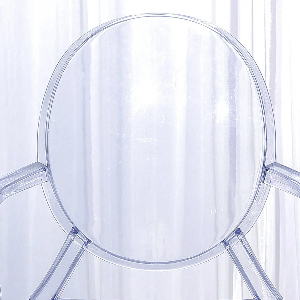 Hot Selling Modern Round Back Acrylic Ghost Chairs For Event With Arm