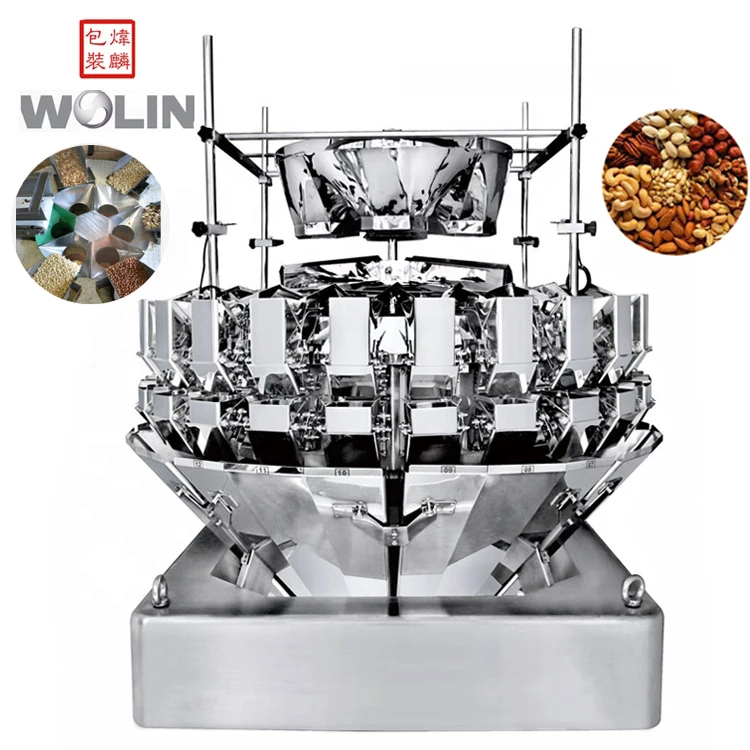 High Speed Mixed Nuts Snack 24 32 Head Multihead Dosing Weigher Mixing Nuts Weighing Packing Machine