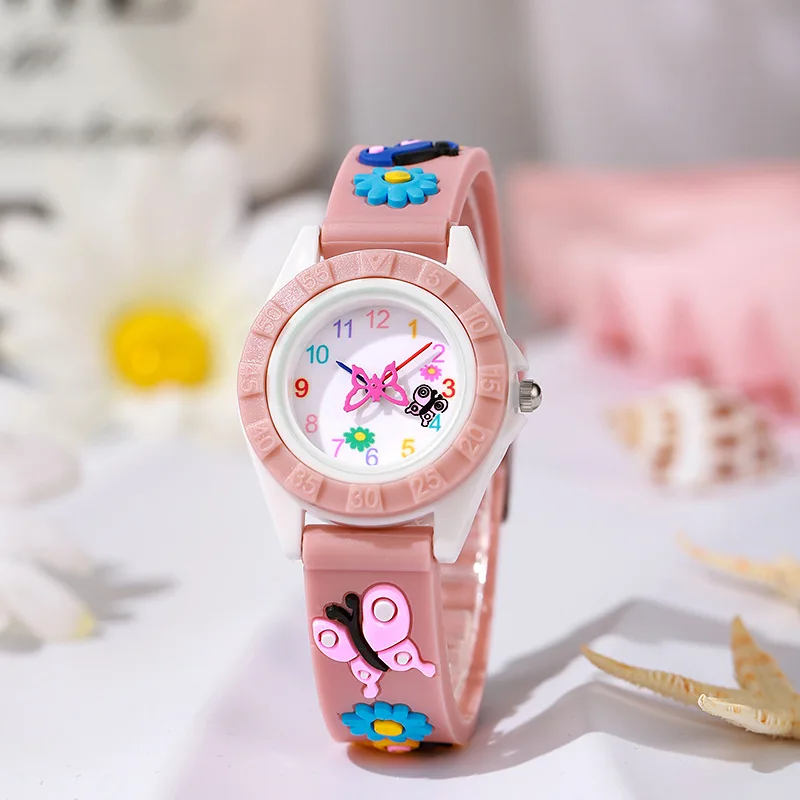 Charming Kids' Quartz Watch with Butterfly Design