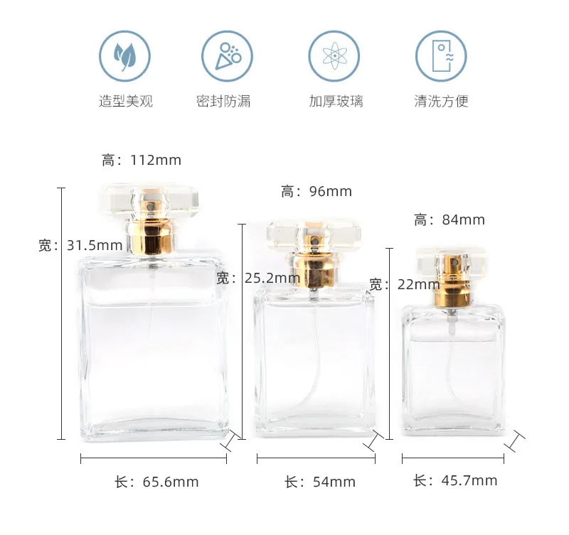 OLILA 30ml 50ml 100ml Transparent White Empty Glass Bottle Hot Sale Perfume Bottles with Surlyn Cap