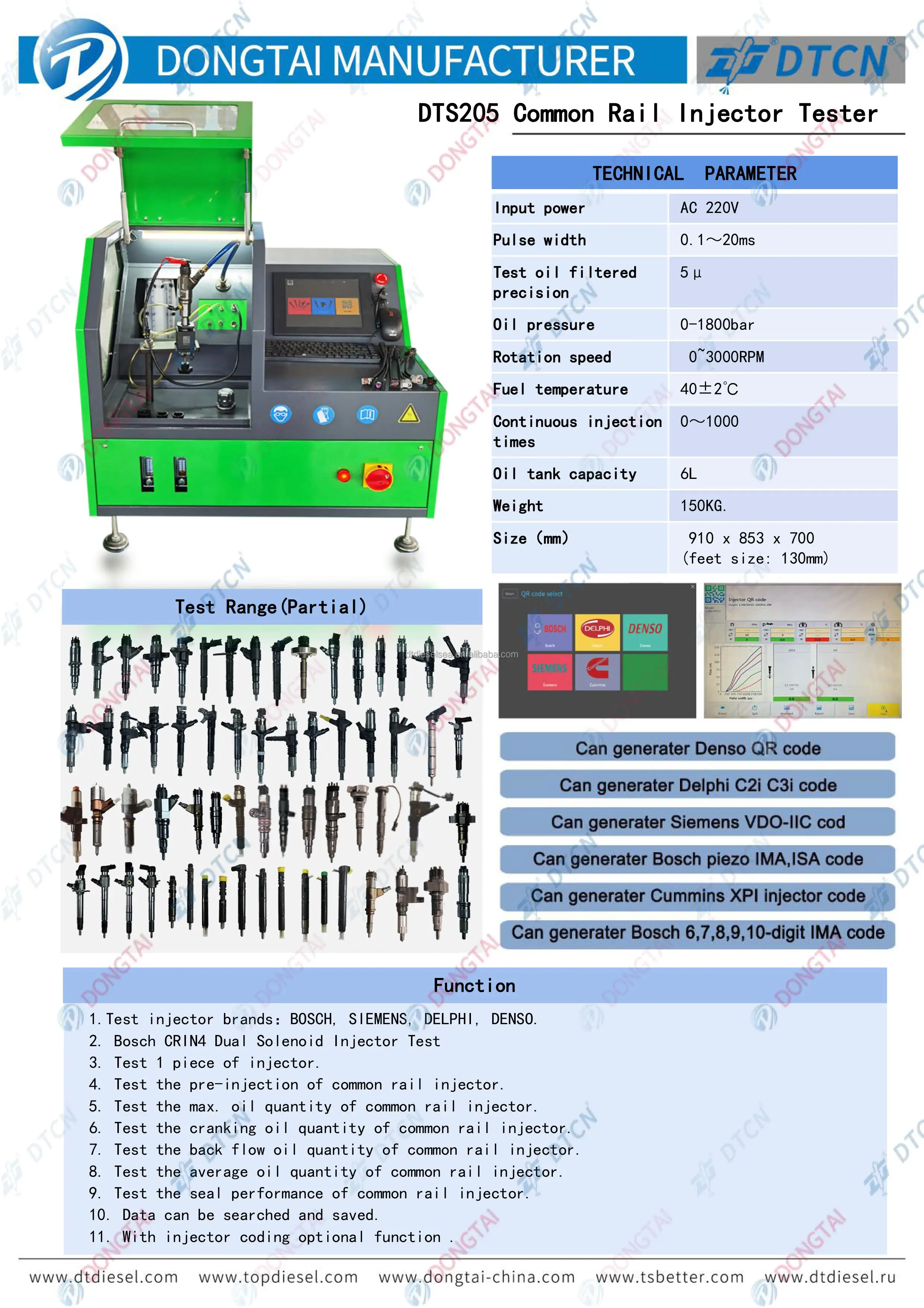 Common Rail Injector Test Bench Dts205 Eps205 - Buy Common Rail ...