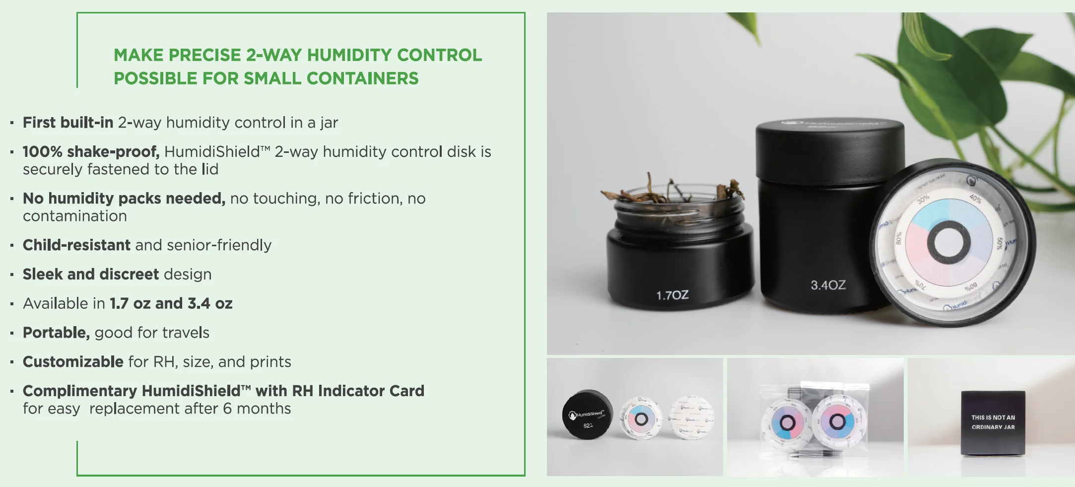 Rh 62 Herbs Jar Powered 2way Humidity Control Disc,Curing & Storage