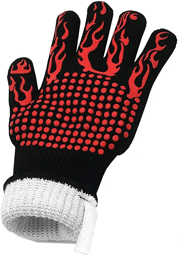 BBQ Grilling Mitts Non-Slip Oven Glove Food Grade Silicone Kitchen Potholder 1472F Heat Resistant Oven Mitts for Cooking Barb details