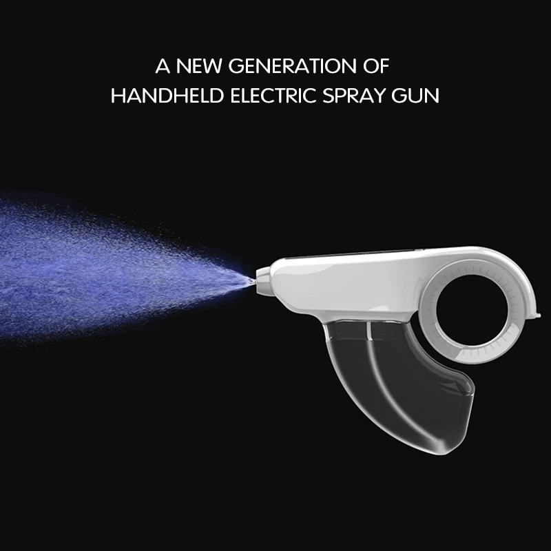 200ml Handheld Blue Light Nano Electric Spray Gun Atomizer Fogger Disinfection Sprayers Usb Rechargeable Wireless Spray Machine