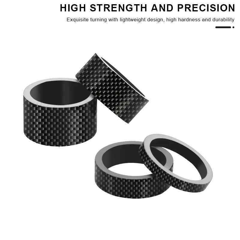 RIDERACE Bicycle Headset Spacer 28.6MM 1-1/8" Bike Front Fork Stem Carbon Fiber Washer Adjustment Ultra Light MTB Accessories