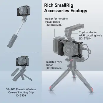 Small Rig ZV-E10 Cage with Silicone Handle and Built-in Threaded Holes Cold Shoe and Quick Release Plate ZV-E10 Cage -3538B product image