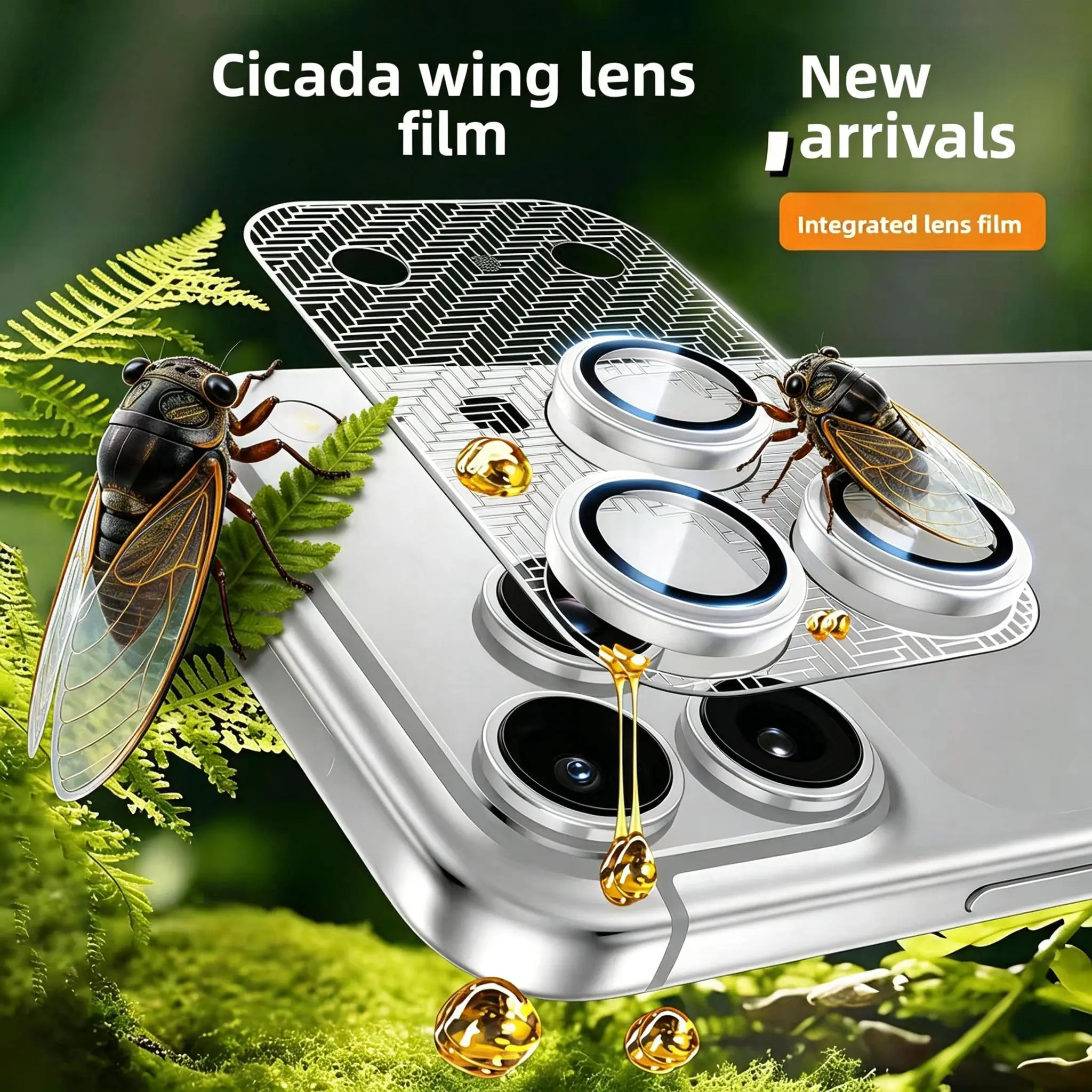 Cicada Wing Lens Protective Film for iPhone 17 Pro Max Pro All-in-One AR Ultra-thin Metallic Film for Iphone 16 15 14 13 Pro Max