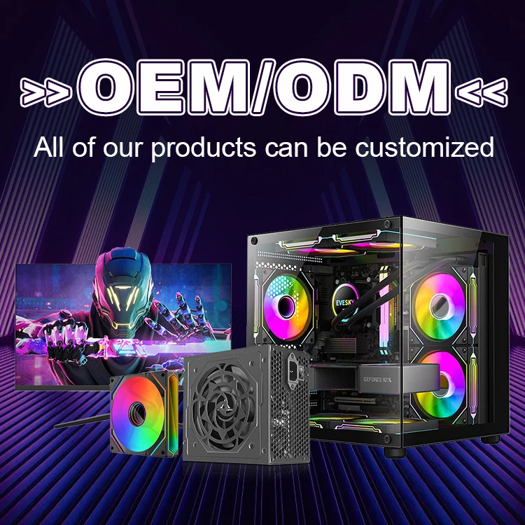 Factory Oem Custom Atx Tower Gaming Computer Pc Case With Side Tempered Glass Rgb Gaming Computer Cases