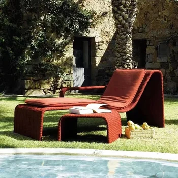 2023 Luxury Modern Waterproof Patio Furniture  Beach Chaise Lounge Hotel Garden Pool Sun Lounge Outdoor Rope Lounge Chair
