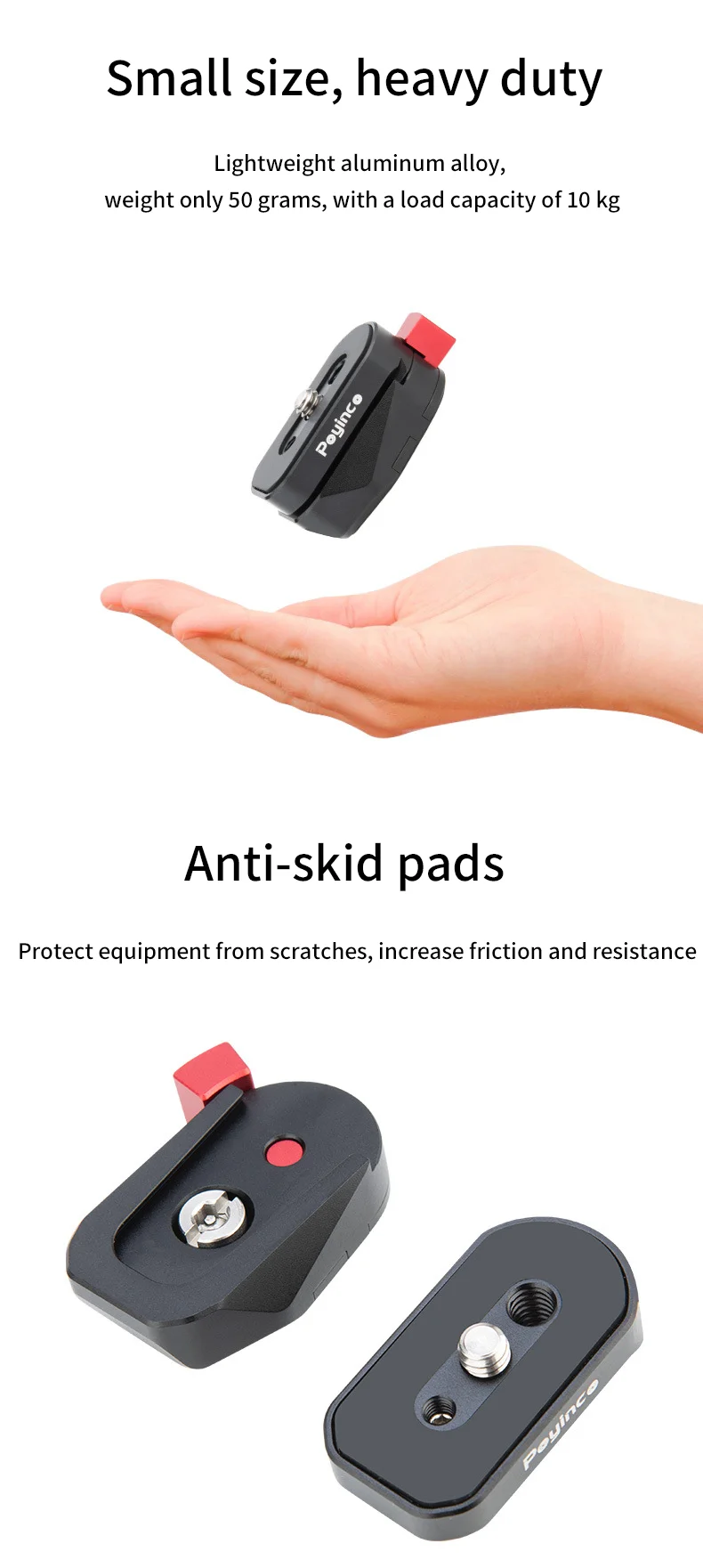 Mini Aluminum Alloy Quick Release Plate System with 1/4 Screws for Camera Monitor / Arm / Accessories / Microphone supplier