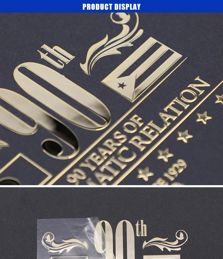 Customize Luxury Gold Adhesive Label Transfer Metal Sticker,Waterproof