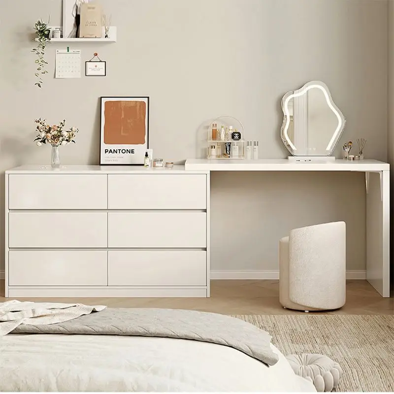 Good Reputation Wooden L Shaped Dressing Desk Home Corner Multifunctional Table