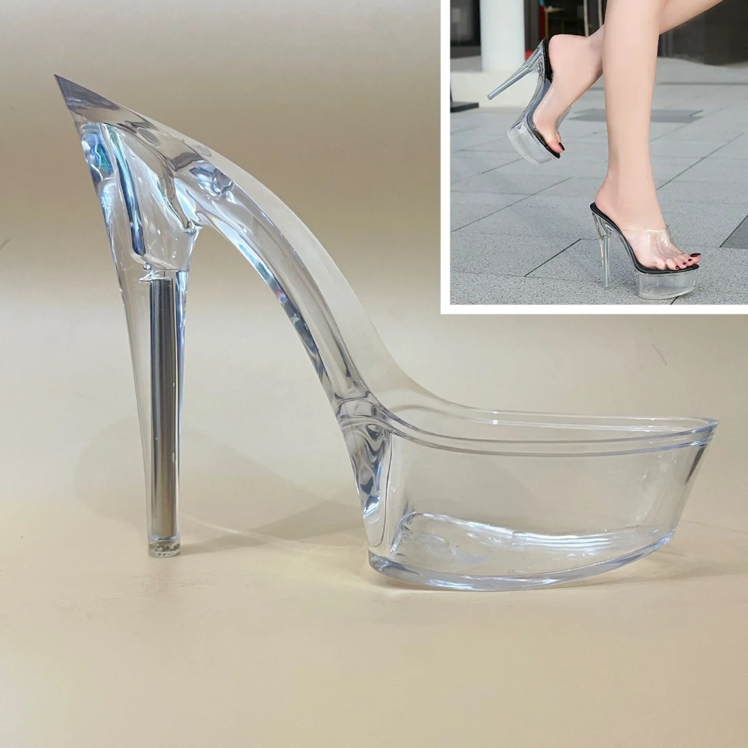 靴作り用の6インチ/15 cmクリアヒールとプラットフォームソール