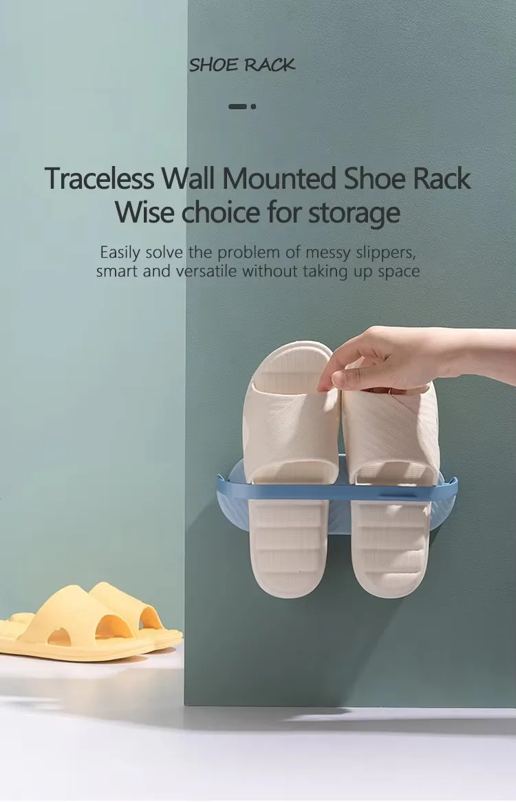 Factory-Priced Household Three-in-One Wall-Mounted Telescopic Rack Plastic Towel Slipper Rack Holder details