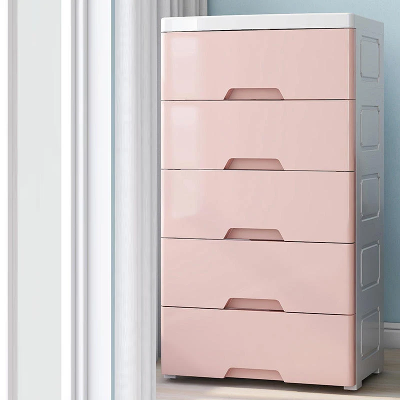 4 Tier Foldable Plastic Storage Drawer Cabinet Colorful Bedroom Household with Pull-out Drawers for Clothing Organization factory