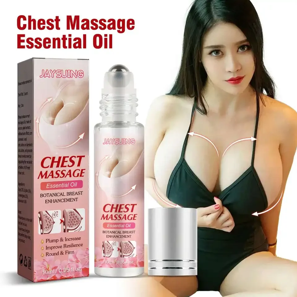 Jaysuing 100% Natural Firming Boobs Enhancement Oil Beautifying Chest Massage Roller for Big Breast Enlargement