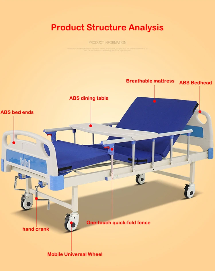 Manual Single/one Crank Hospital Bed Prices Home Care Multi Function ...