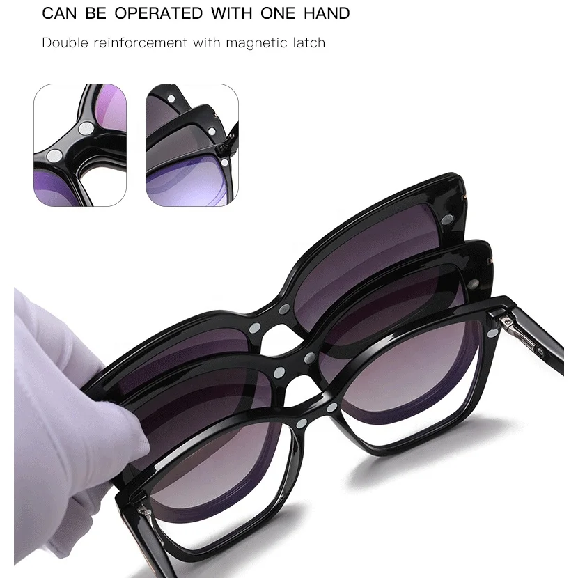 Sunbest Eyewear 95309 TR90 Frame in Magnetic Clip on Polarized  Sunglasses Anti Blue Light Optical Eyeglasses Frames