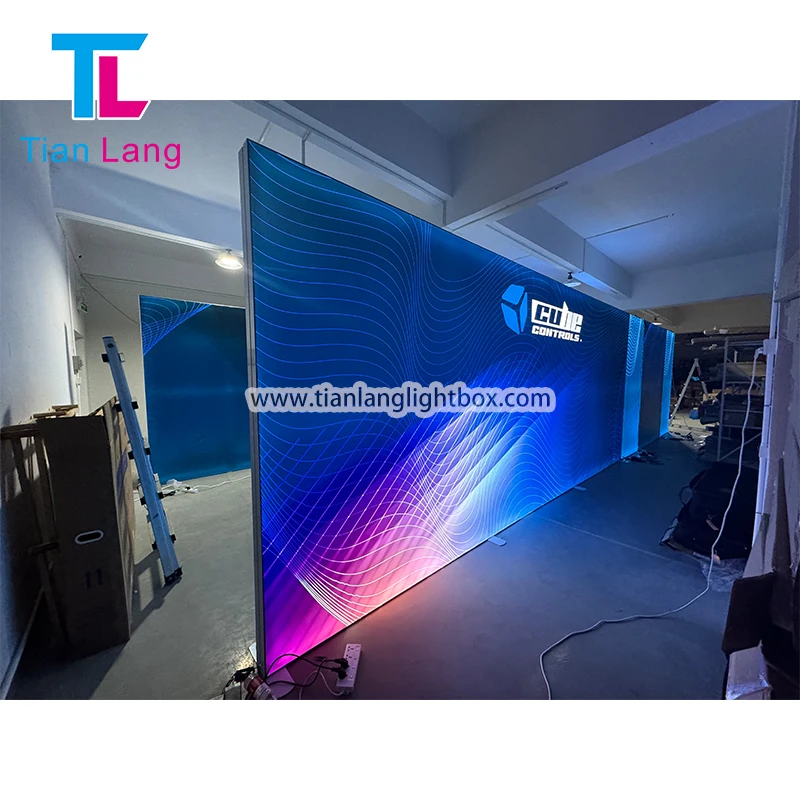 Těžké sestavování snadného obchodu rychlým způsobem Moderní 3x3m Výstavní backdrop stojan Reklamní svítící box