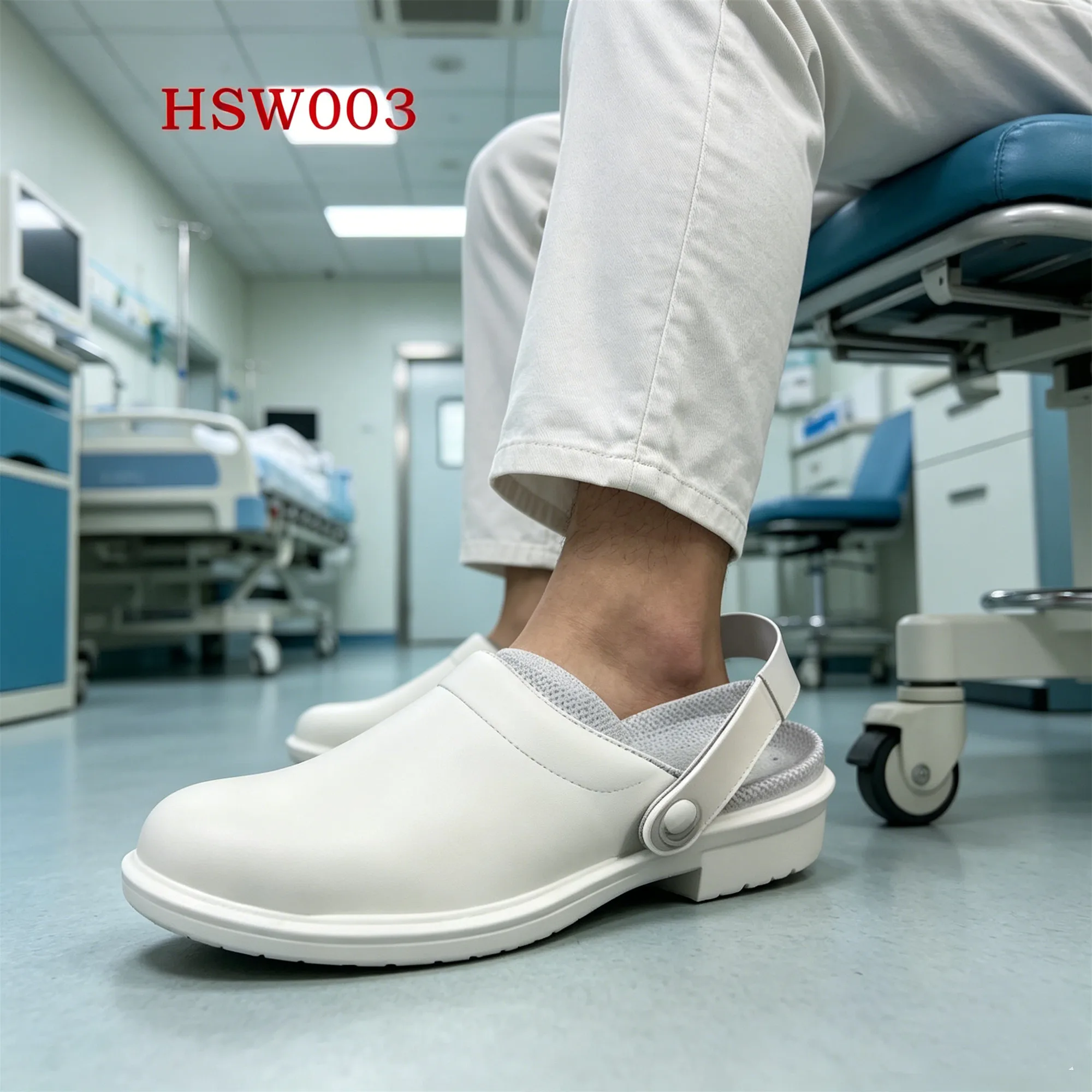 ZYF,Clean Area Removable Buckle Strap White/black Safety Shoes Electronic Factory Static Dissipative Work slippers HSW003