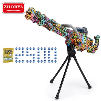 Zhorya electronic new gel blaster splatter ball gatling gun gel blaster rotary machine toy gun