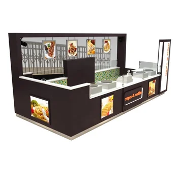 Pioneer Solid Wood Mall Food Kiosk,Cafe Kiosk Bar Furniture Indoor Mall ...