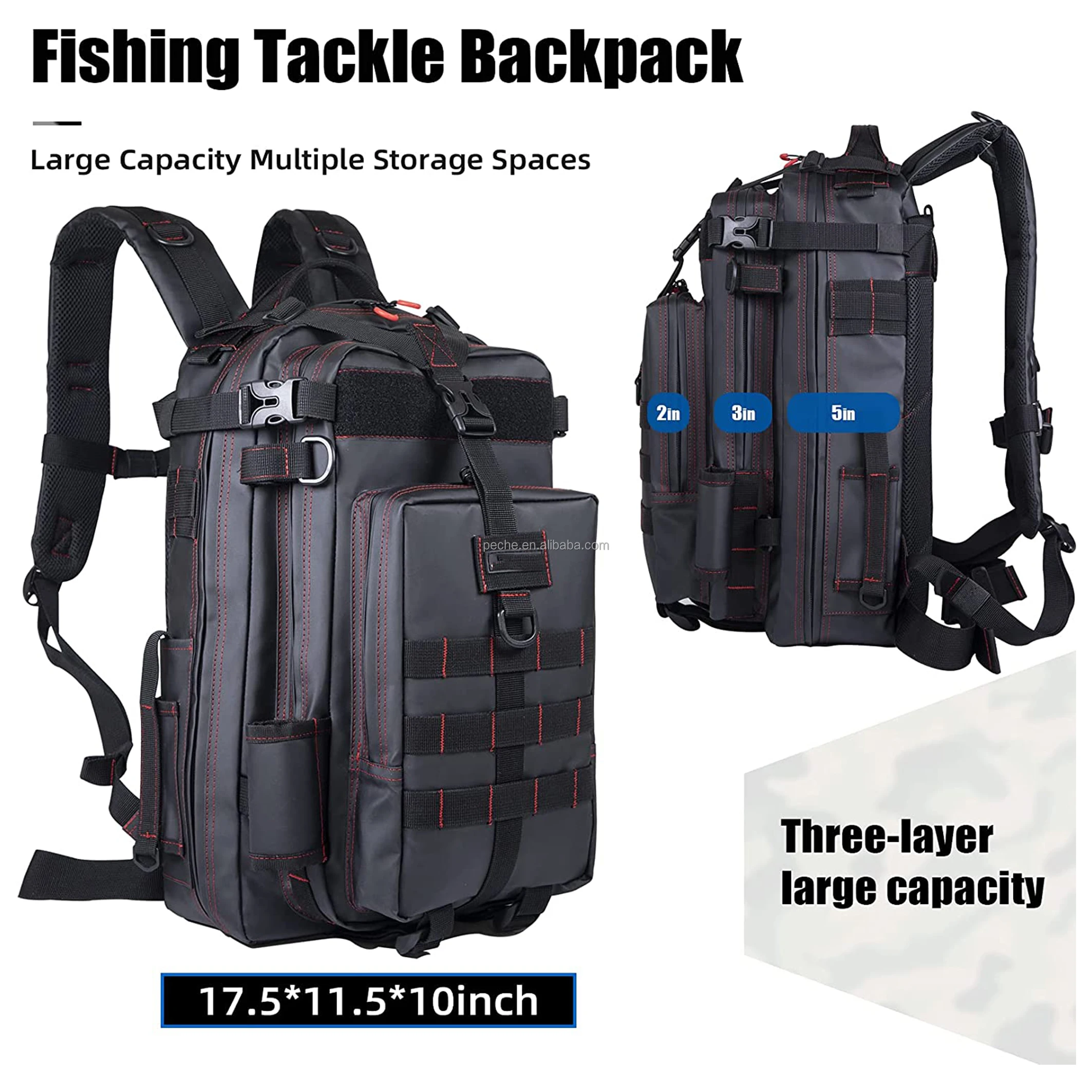 Fly Fishing Backpack With Rod Holder Eva Fishing Lure Gear Bagpack