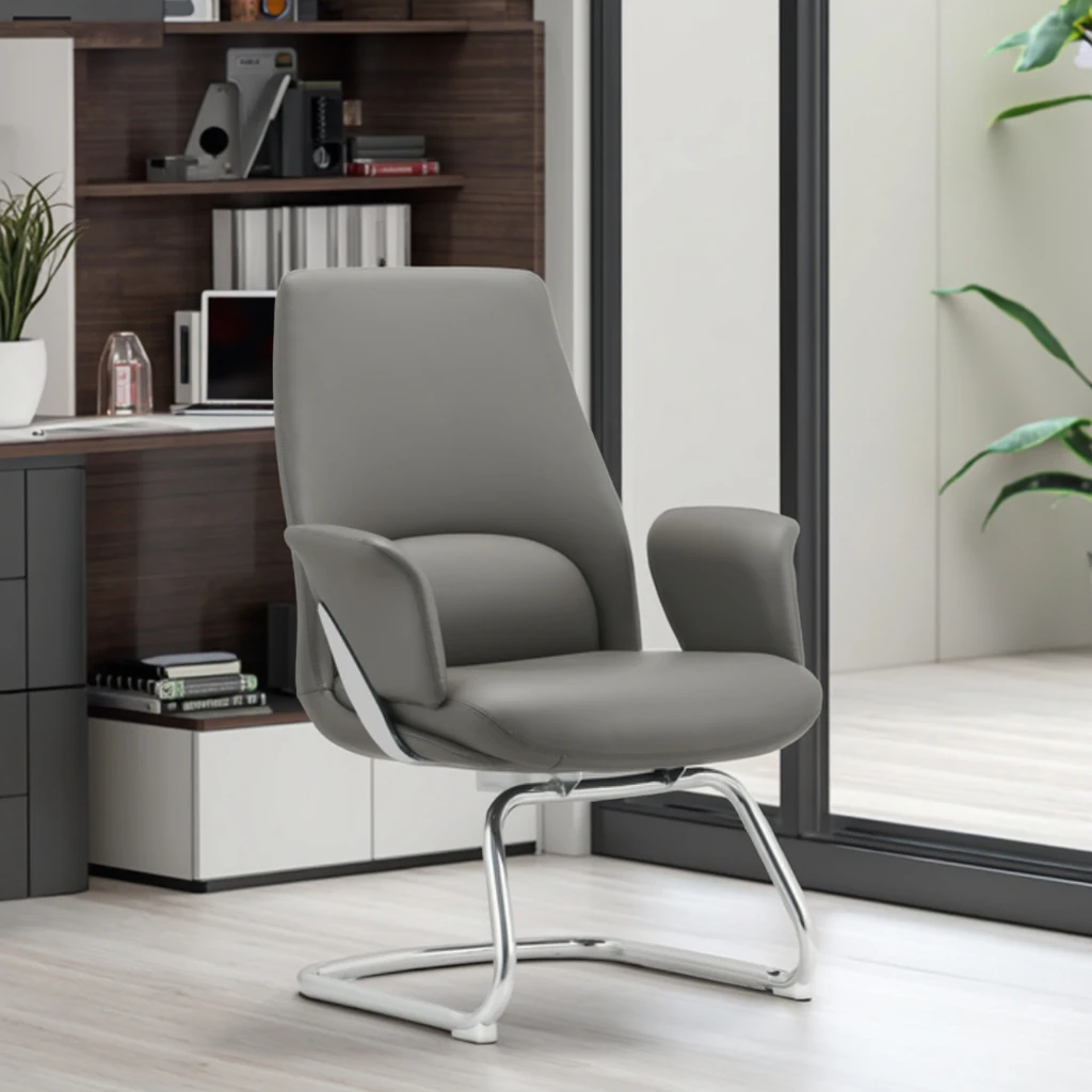 Modern Leather Executive Ergonomic Task Chair with Adjustable Height and Tilt Function 3