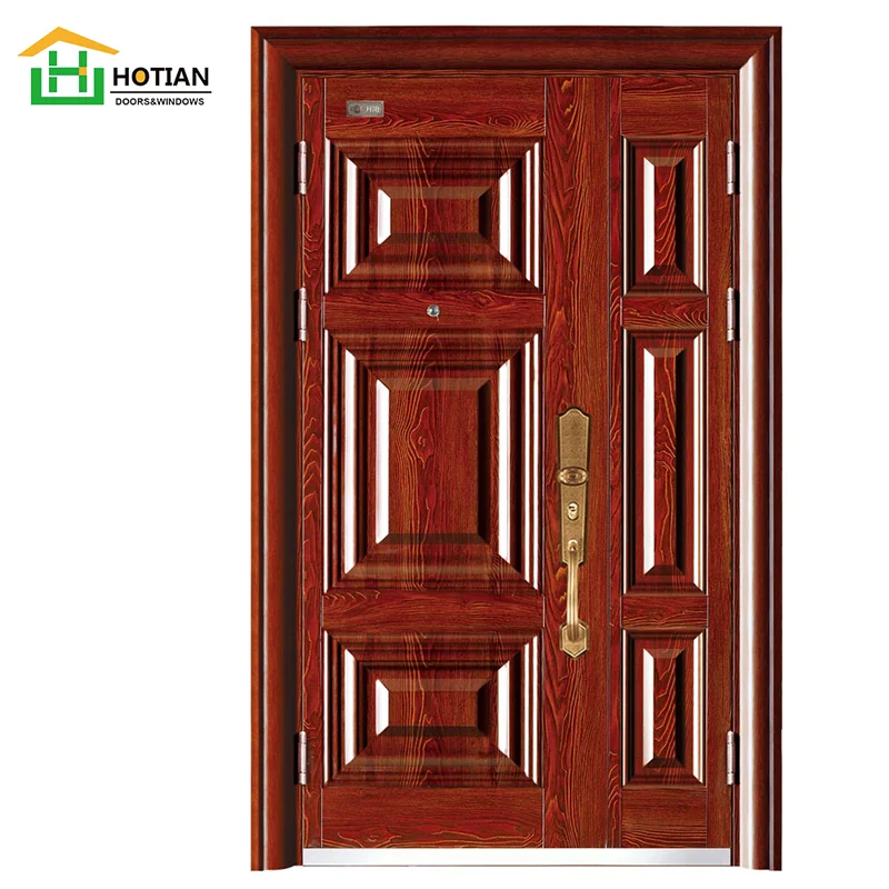 Modern Design Metal 6 Panel One and Half Steel Mon and Son Door