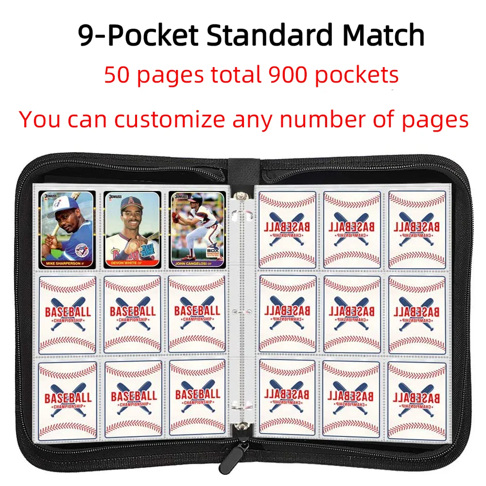Trading Card Binder for Baseball Basketball Football Game Cards 4&9 Pocket Business Card Holder with Sleeves Trading Card Binder for Baseball Basketball Football Game Cards 4&9 Pocket Business Card Holder with Sleeves
