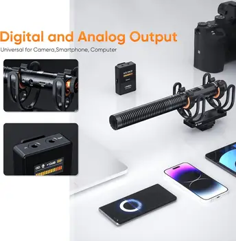 Comica VM30 Shotgun Microphone, With Wireless Modes, USB C Digital Output, 75/150Hz, Super-Cardioid Universal Video Microphone detail image