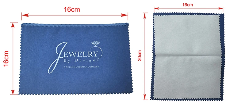 Custom Brand Professional  Four Layer Double-Sided Velvet Suede Sterling Silver Gold Polish Jewelry Cleaning Cloth with logo