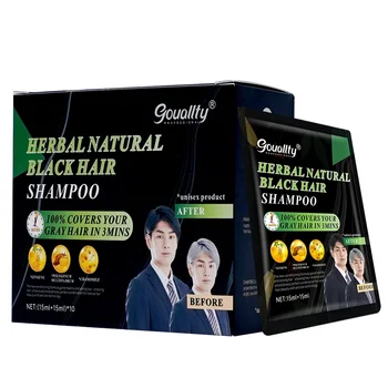 Gouallty Individual Package Black Hair Color Shampoo Long Lasting Natural Black Hair Dye Buy Black Hair Color Shampoo