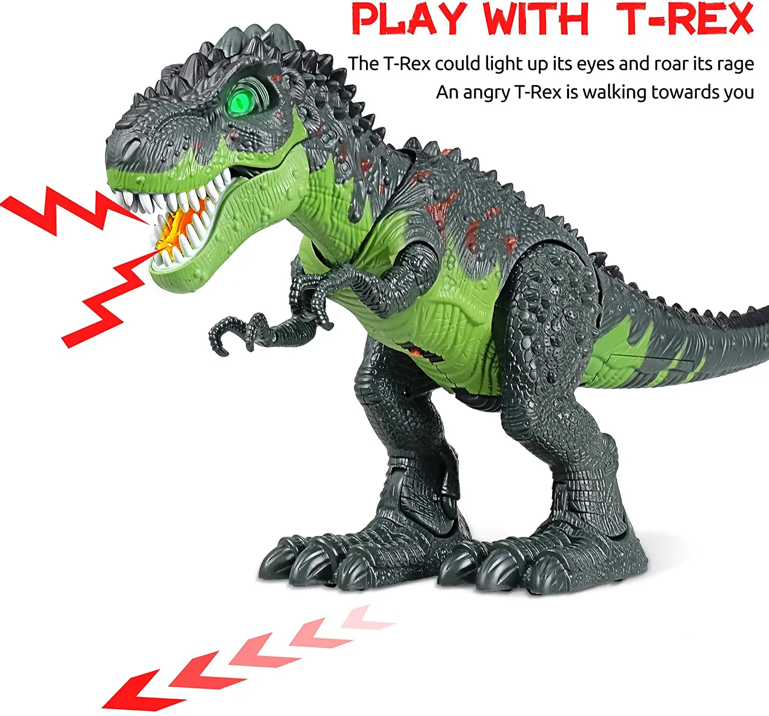 Remote Control Dinosaur Toy - Electronic Walking T-Rex with Roaring, Laying Eggs, and Realistic RC Features