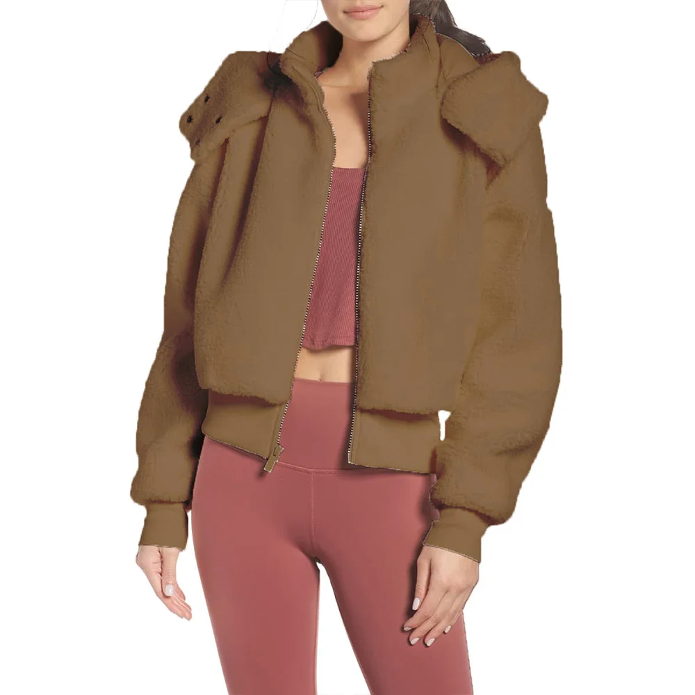 wholesale new design fashionable plush hooded warm coat - buy