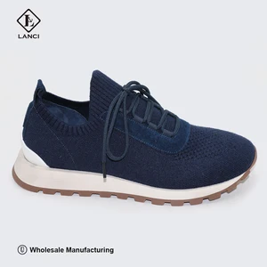 LANCI OEM Sneaker Manufacturer Comfortable Non-slip Walking Lace-Up Winter Shoes Men Custom Logo Custom knit Sneakers Brand