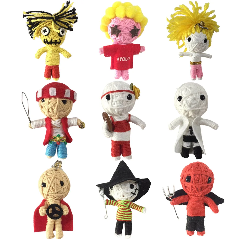 Wholesale Cheap Custom Handmade Keychain Voodoo Doll Promotional Festival Gifts Plush Voodoo Mini Keychain