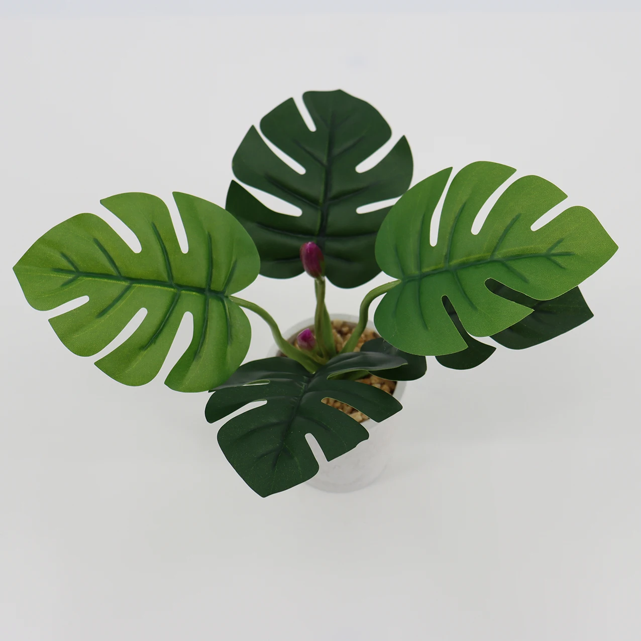 China Factory Direct Home Furnishing Interior Decoration Artificial Green  Monstera Bamboo Leaves