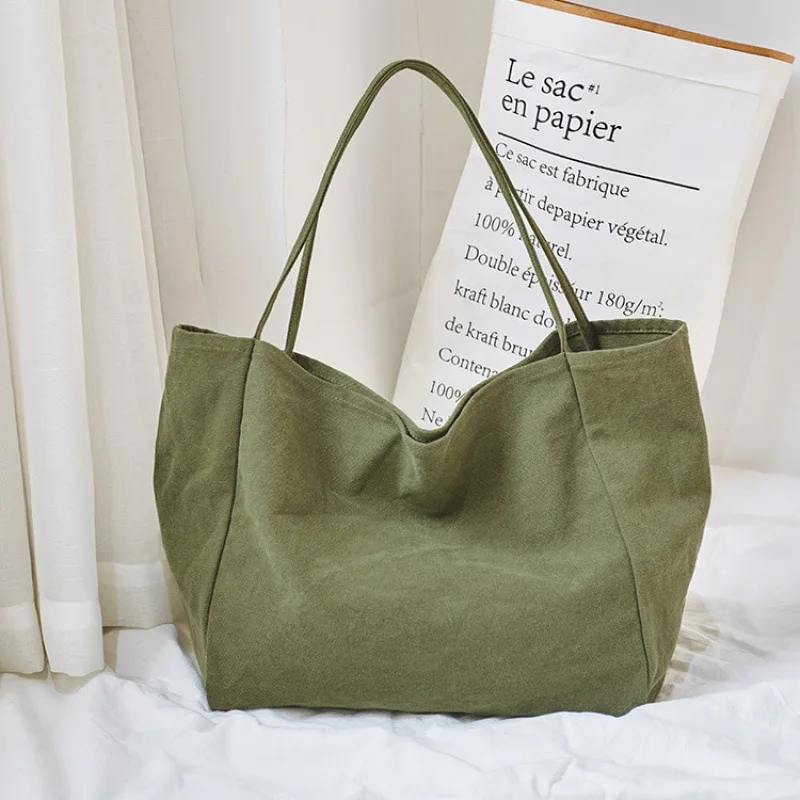 Fashion Customized Recyclable Canvas Cotton Sling Tote Bag Large Blank Minamilist Canvas Shoulder Tote Bag