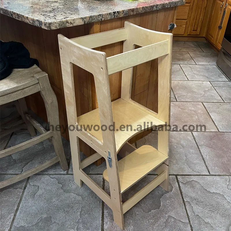 Learning Tower Multifunctional Solid Wood Kitchen Stool for Toddlers Adjustable Height Kitchen Step Stool