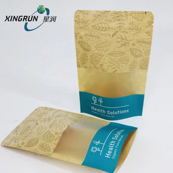 Quality Assurance Resealable Wholesale Biodegradable Pouch Custom Stand Up Pouches Kraft Paper Coffee Packaging Bag With Zipper