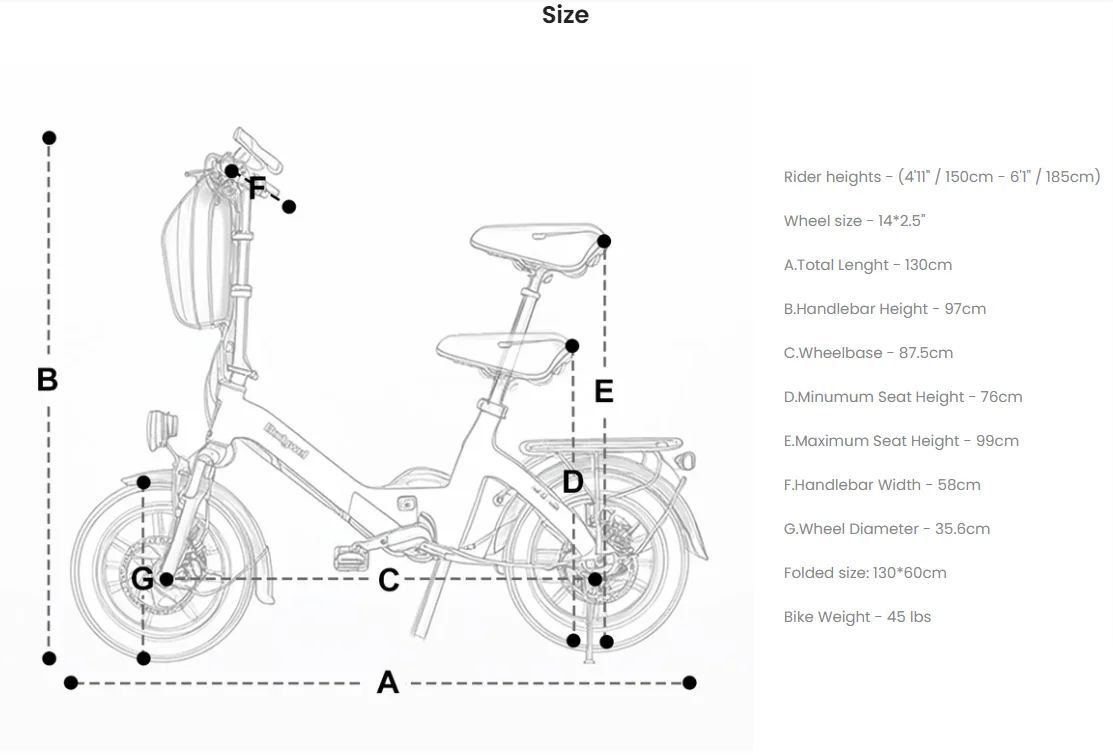 City Bodywel T16 PRO Mini Folding Electric Bike 250W 36V 7.8AH Upgrade Rear Shelf with Lithium Battery Power Supply