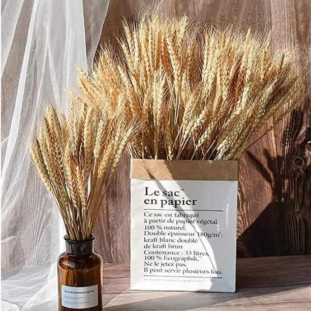 Natural Dried Wheat Sheaves 100 Pcs for Flower Arrangements DIY Home 