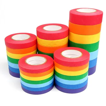 Custom Printing Colored Jumbo roll Masking Paper Adhesive Tape for Car Painting, Art, Lab, Labeling & Classroom