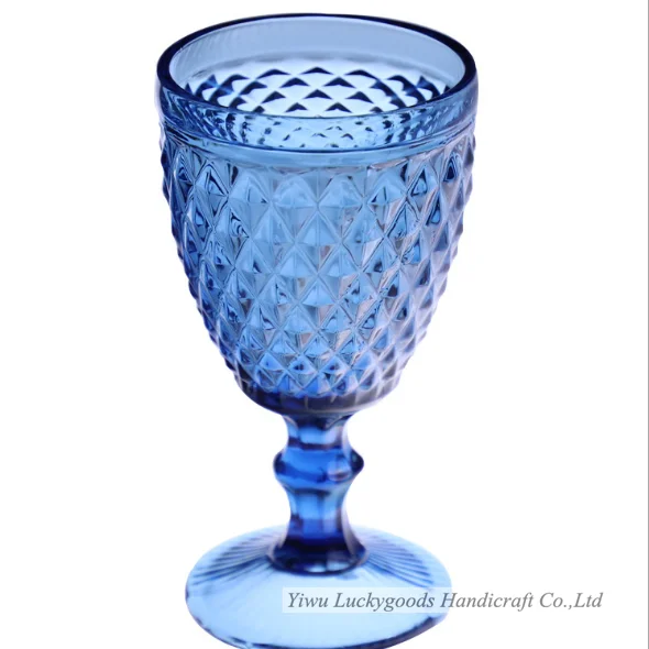 Bl2109093 Wholesale Vintage Blue Glass Water Goblets Decoration Buy