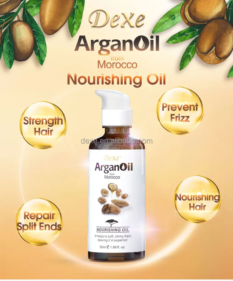 Compound Essential Oil Dexe Organic Hair Nutrition Essential Argan Oil Wholesale Packing in High Quality Plastic Bottles on Hair