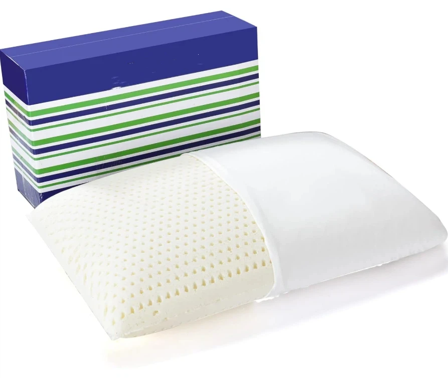 Gift Box Packing Washable Cover Custom Size Breathable Deep Sleep Adults Bread Shaped Organic Talalay Latex Pillow with Hole