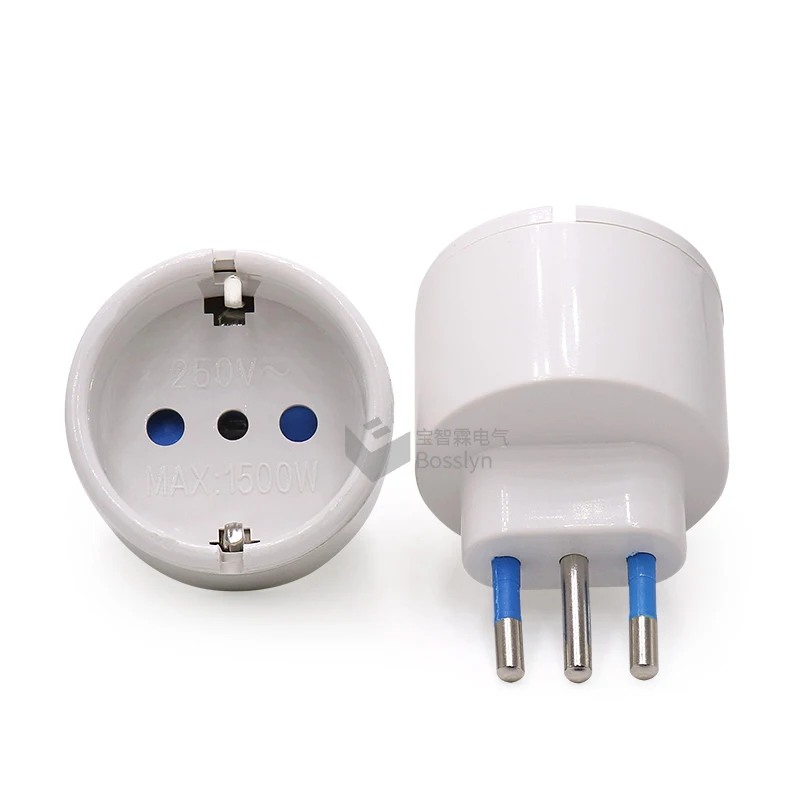 Wholesale Schuko to Italy 3 Pin Plug Adapter Italy to Euro travel plug adapter m.alibaba.com