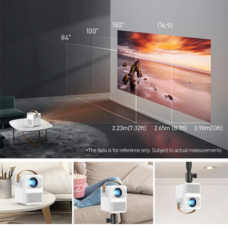 BYINTEK C750 Smart Pico 1080P Projector Full HD Android LCD LED 4K Portable WiFi Beamer With Battery White Black Projectors