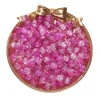 Two-tone crackle glass beads - pink and white